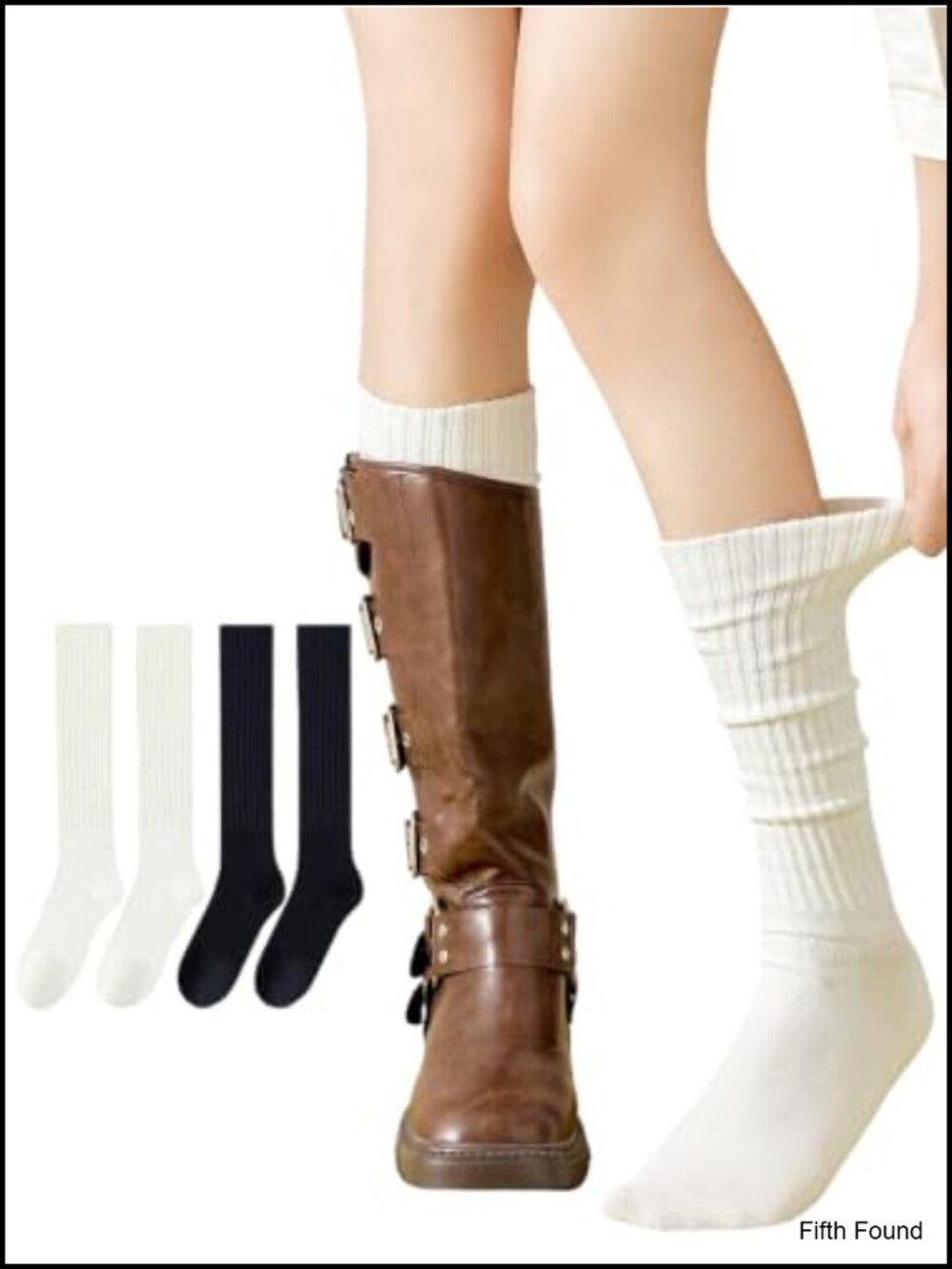 Ribbed Knit Knee High Boot Socks Leg Warmers Y2K